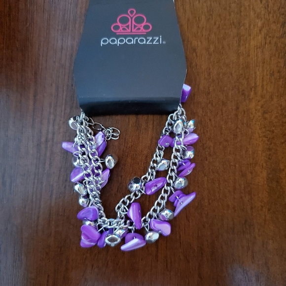 Purple pebble bracelet